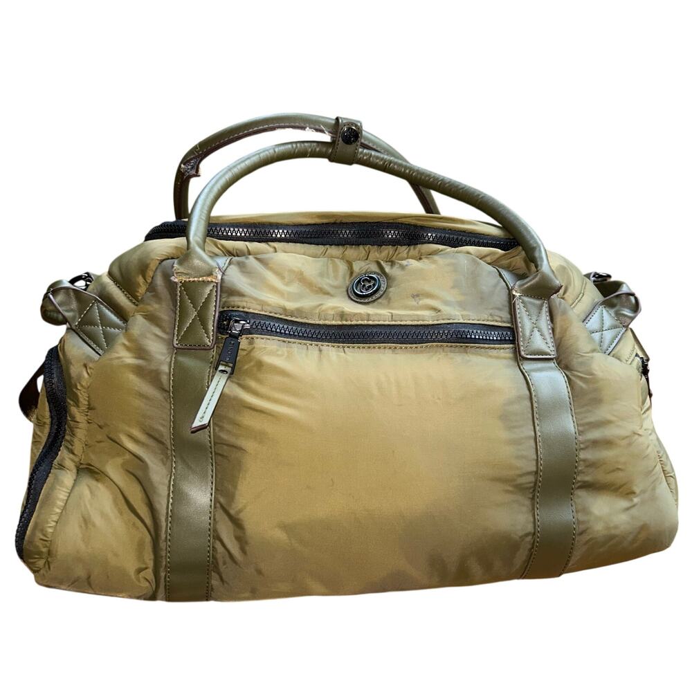 Joan & David 21” Nylon Puffer Sport Weekender Duffle Bag Green Backpack